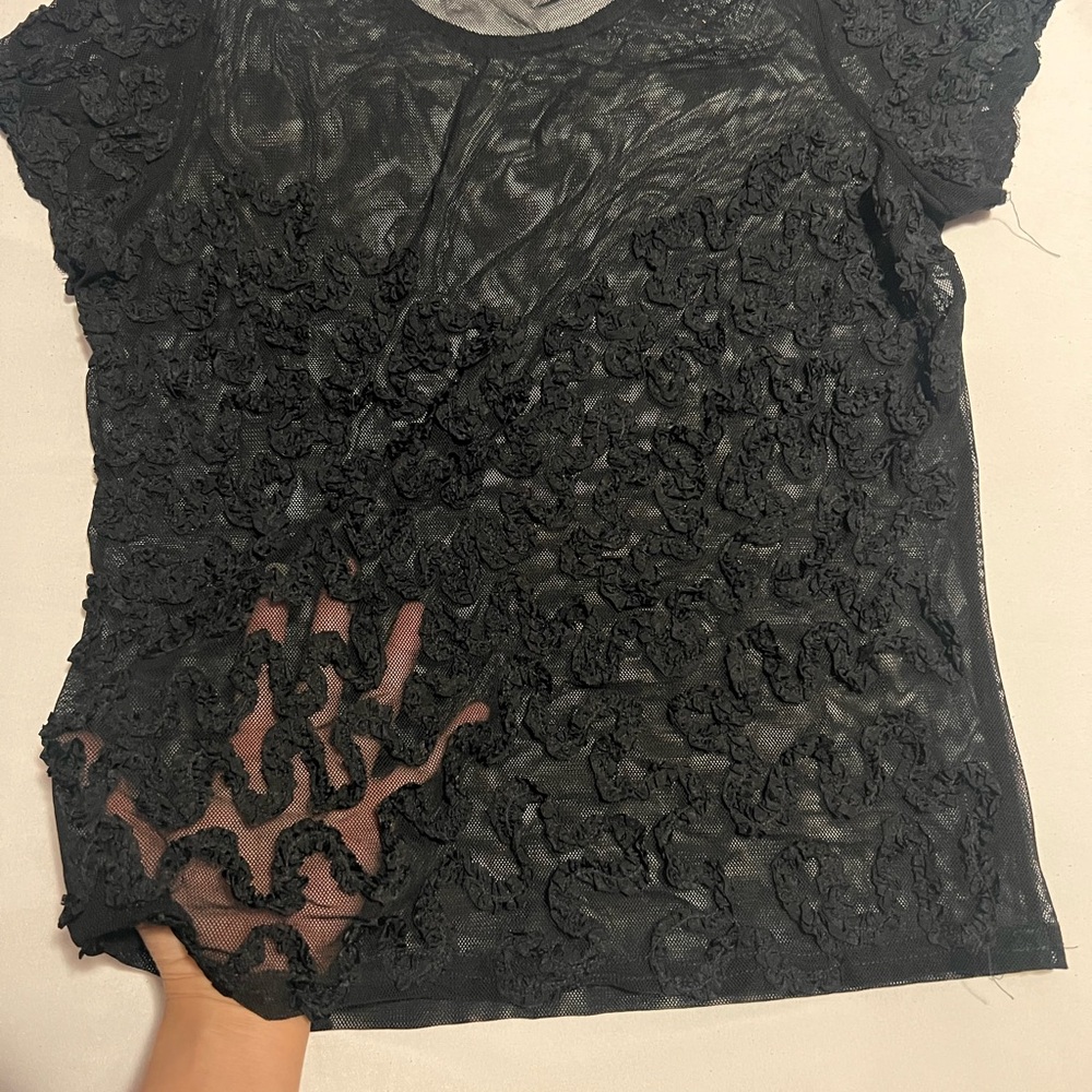 Black Textured Casadei Top